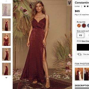 Lulu's Constantine Burgundy Satin Maxi Dress